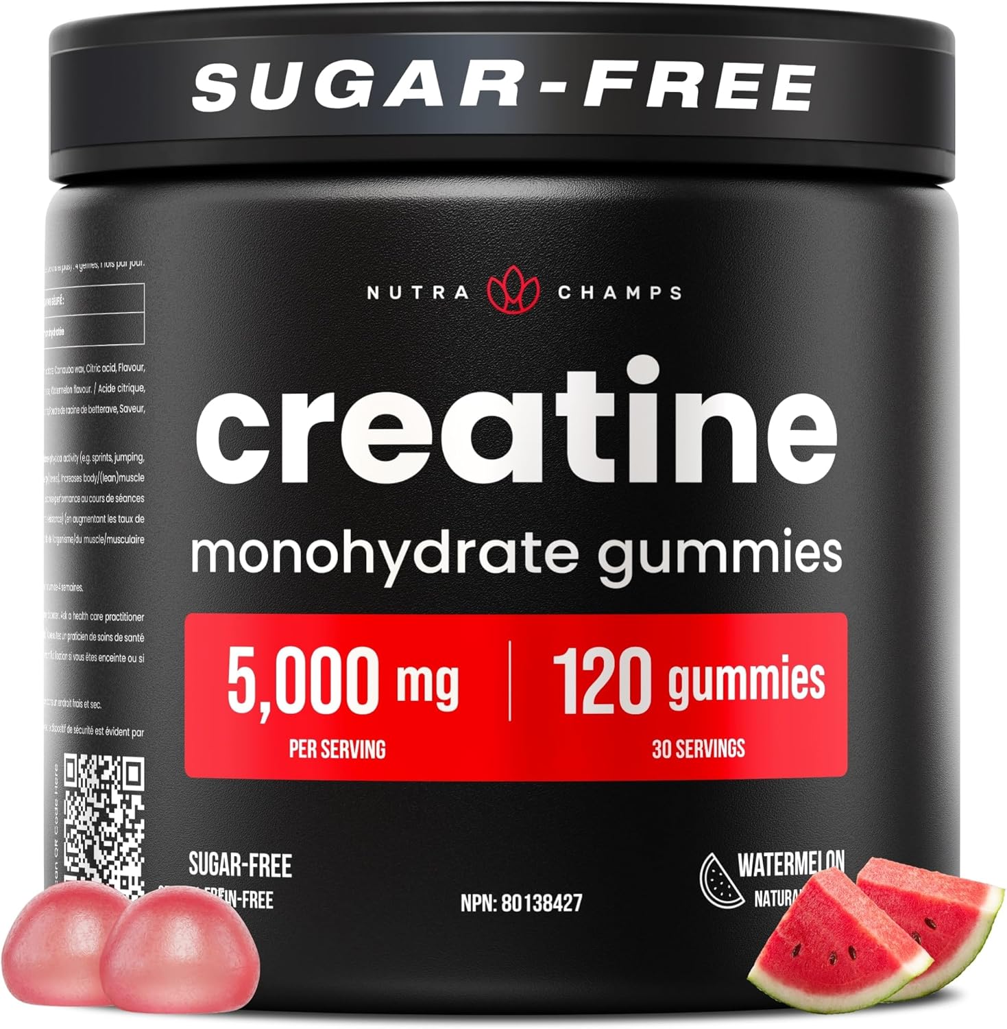 Creatine Gummies – Creatine Monohydrate – 120 Gummies (1250 mg Each) – Ships Free Within Canada on Orders Above CAD $199